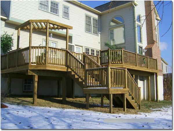 Custom Deck and 2 level steps built by Nevins Construction